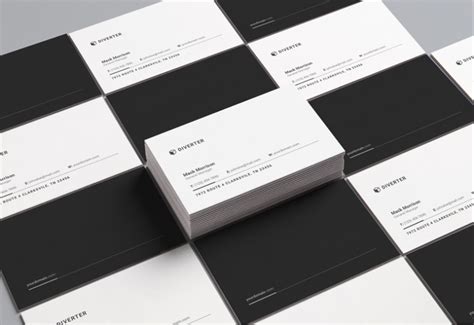 Black and White Business Card Template 的图像结果