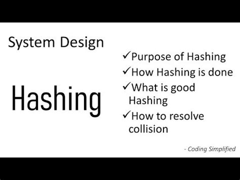 Hashing - System Design - How Hashing Works Video Lecture - System ...