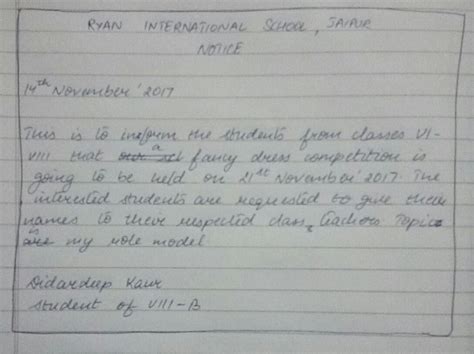 Write a notice your school is going to organise a fancy dress ...
