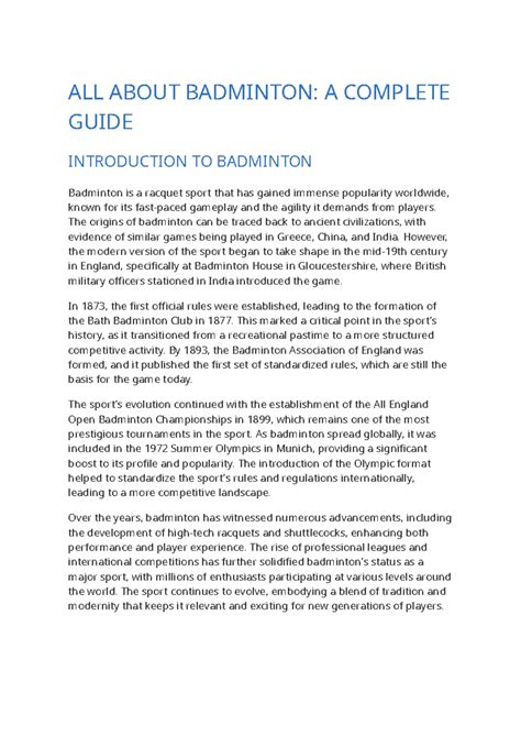 All About Badminton A Complete JiGuide - ALL ABOUT BADMINTON: A ...