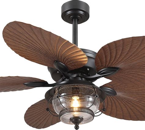52 Inch Tropical Ceiling Fan with Light and Remote, Outdoor Waterproof ...