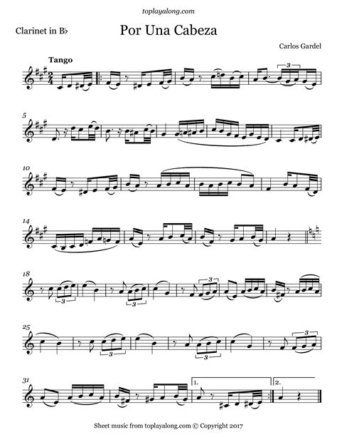 por una cabeza: por una cabeza piano sheet – YMDE