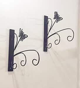 Candor Home Decors Set of 2 Butterfly Design Wall Brackets (Sturdy Iron ...