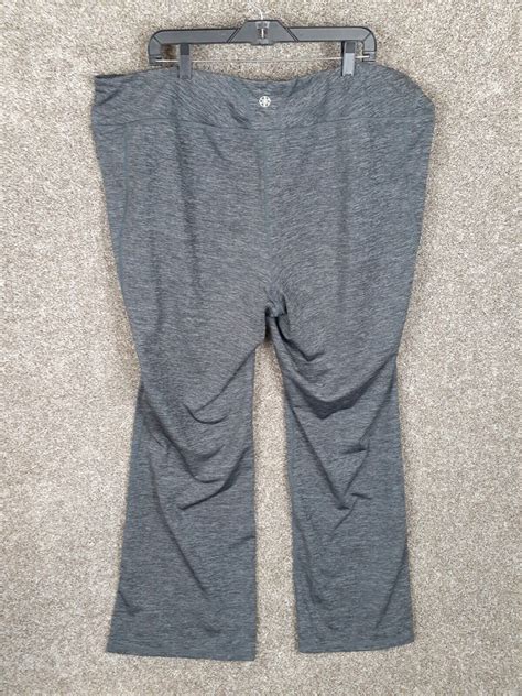 Gaiam Yoga Pants Womens 3X Gray Marled Pull On Stretch High Rise Active ...