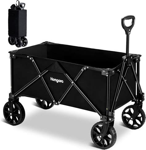 Homgava Collapsible Folding Wagon Cart, Portable Large Capacity Camping ...