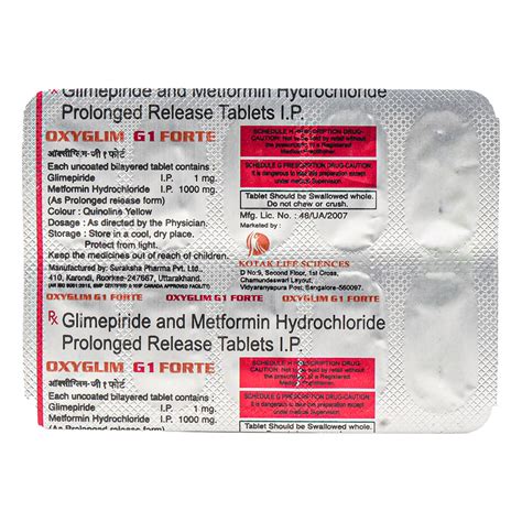 Oxyglim G 1Mg Forte Tablet 10'S Price, Uses, Side Effects, Composition ...