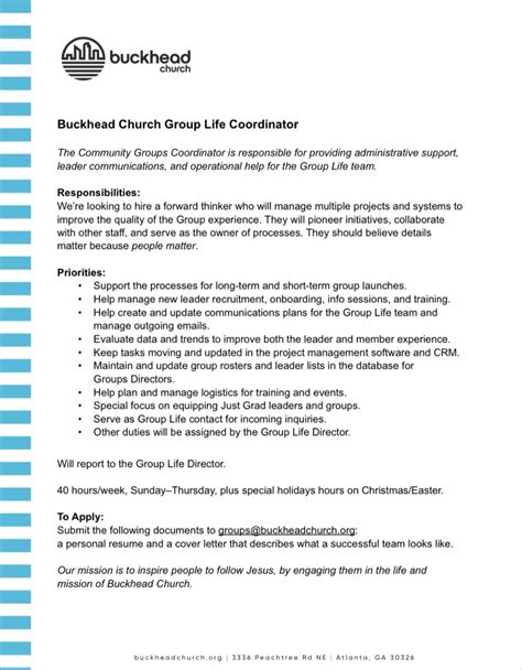 Buckhead Church on LinkedIn: Looking for a job in ministry? Check out ...