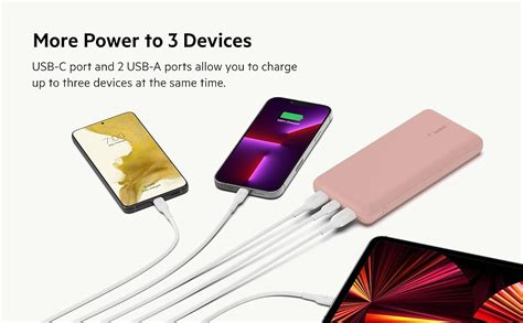 Belkin 20000 mAh Power Bank | Super Fast Charging | USB-C PD Port | 15W ...
