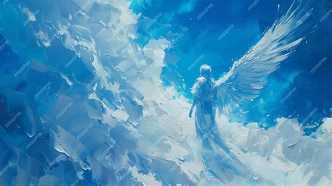 Premium Photo | An angel flies to heaven Guardian angel Prayer to an ...