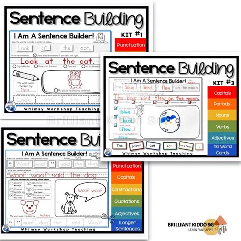 English Sentence Building Worksheet for children preschoolers N,K1, K2 ...