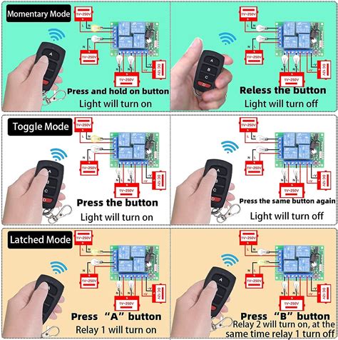 Buy DieseRC DC 12V Wireless Relay Remote Control Switch 433MHz RF 4 ...
