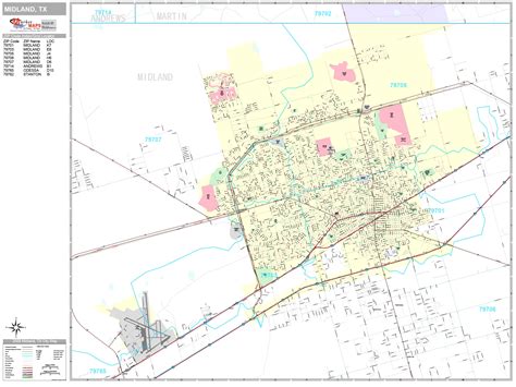 Midland Texas Wall Map (Premium Style) by MarketMAPS