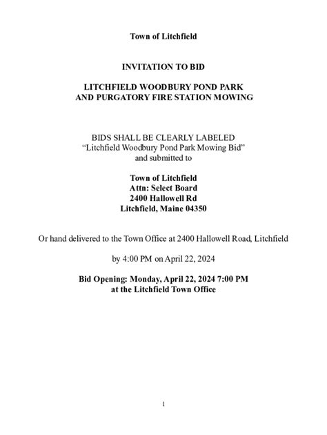 Fillable Online Litchfield Woodbury Pond Park and Purgatory Fire ...
