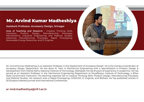 NIFT Srinagar Faculty Profile | Srinagar