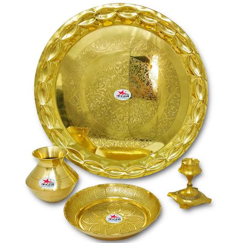 Brass Pooja Thali, Buy Brass Pooja Thali Set Online at Best Price ...
