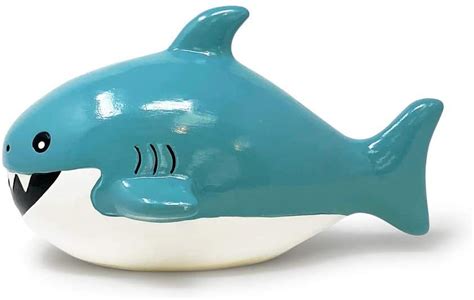 Buy Isaac Jacobs Ceramic Shark Money Bank, Fish Piggy Bank, Ocean or ...