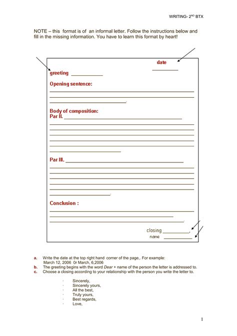 Informal Letter Format Example 的图像结果