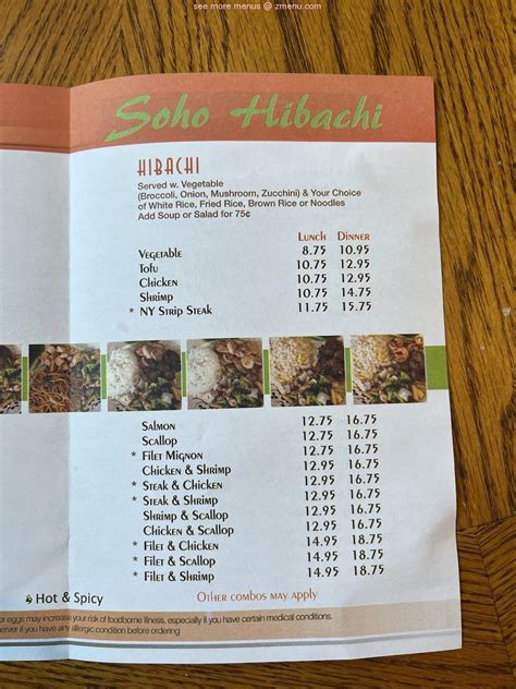 Online Menu of Soho Hibachi Hixson Restaurant, Hixson, Tennessee, 37343 ...