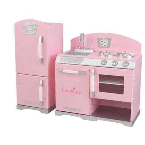 KidKraft Personalized Pink Retro Kitchen (Font: Script Font), Name ...