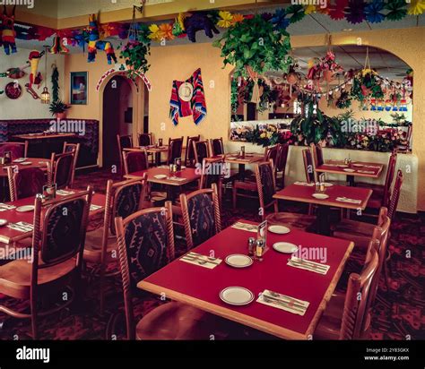 Retro architectural interior of franchised Chi Chis mexican american restaurants Stock Photo - Alamy