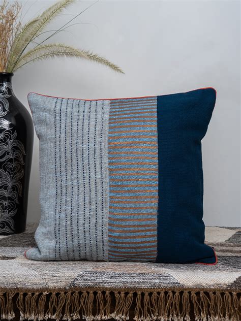 Handcrafted Blue Patch Work Cushion Cover – Craftroots