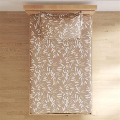 Buy Corsica Elegant Leafy Microfibre Printed 2Pcs Single Bedsheet Set ...
