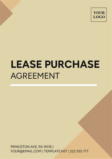 Free Rent To Own Agreement Templates, Editable and Printable