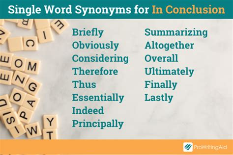 List of 50 "In Conclusion" Synonyms—Write Better with ProWritingAid