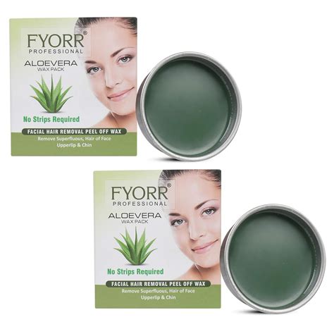 FYORR Facial Katori Peel-Off Wax Combo of Aloe Vera, Green, 80 g, 2 ...
