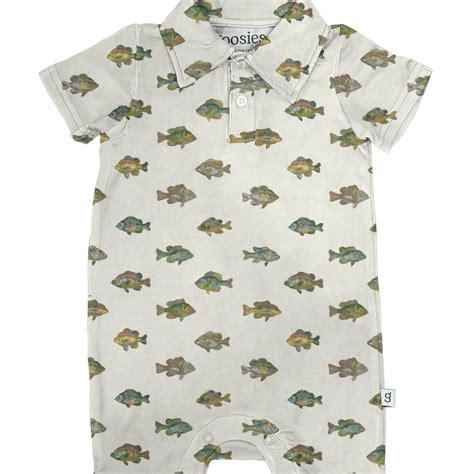 Freshwater Fish Bamboo Shortie Romper - Little Buffalo Creek Co.