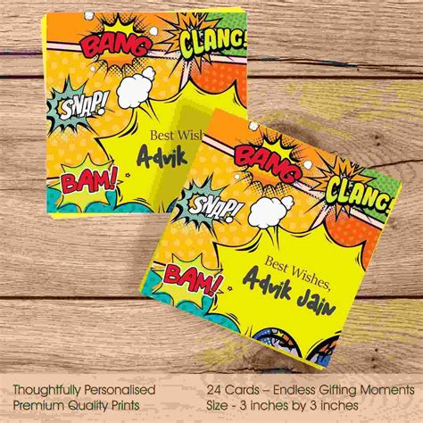 Gift Tags Square - Comic Burst – Popup Kids