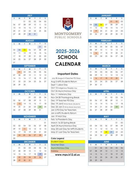 MONTGOMERY PUBLIC SCHOOLS MPS AL Calendar 25-26 Revised [PDF] - EduCounty