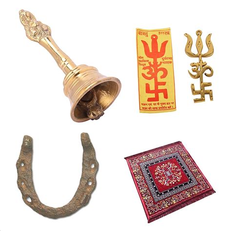 Buy Pure Brass Made Garuda Ganti, Tri -Shakti Yantra (Swastik Om ...