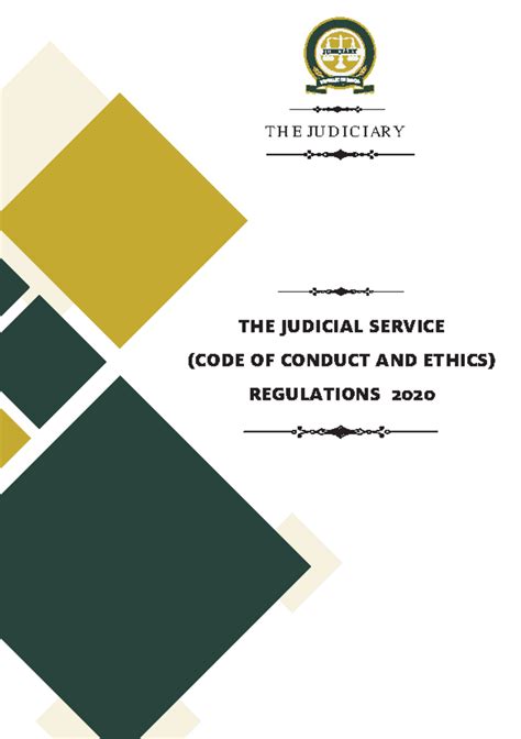 THE Judicial CODE OF Conduct AND Ethics, 2020 - 1 THE JUDICIAL SERVICE (CODE OF CONDUCT AND ...