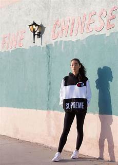 supreme clothing womens adrianne ho wearing supreme x chion hooded sweatshirt supreme clothing womens adrianne ho wearing supreme x chion hooded sweatshirt