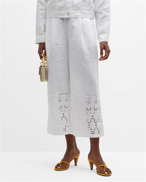 120% Lino Cropped Skinny Linen-Blend Pants | Neiman Marcus