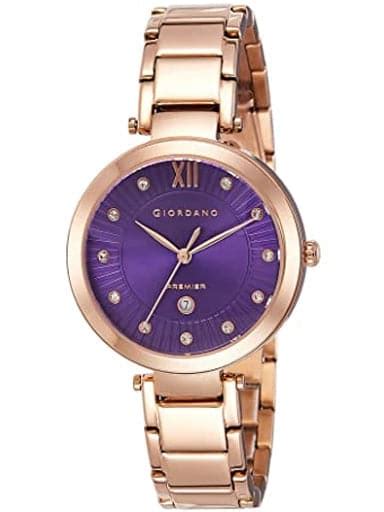 Giordano Analog Purple Dial Women'S Watch P2056-77