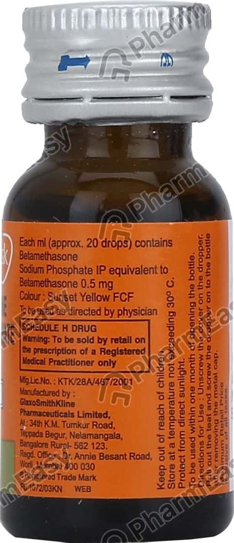Betnesol 0.5 MG Oral Drop (15): Uses, Side Effects, Price & Dosage ...