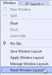 Image result for Visual Studio Mannaging Window Layout