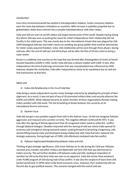 Ifp assignment - Introduction Since time immemorial world has existed ...