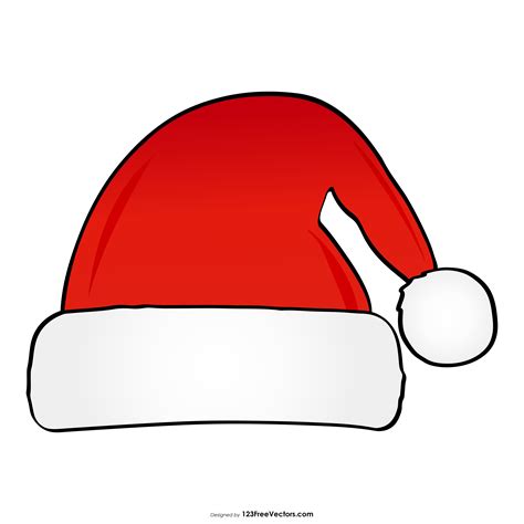 Free Santa Claus Cartoon Hat Vector - Christmas Hat Clipart Image