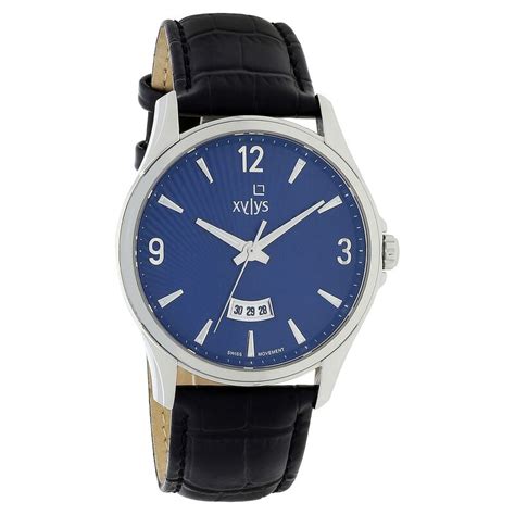 Buy Online Xylys Quartz Analog with Date Blue Dial Leather Strap Watch ...