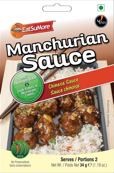 EATSUMORE Indo Chinese Manchurian Black Bean Garlic Sauce, 3.6 Oz (Pack ...