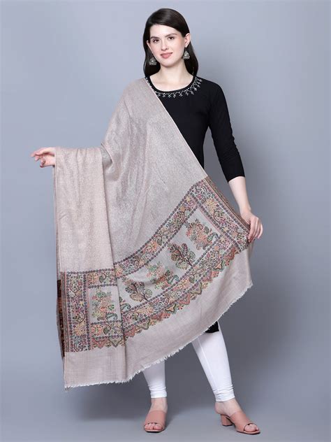 Women Fine Wool Pashmina Beige Shawl / Wrap – mizash