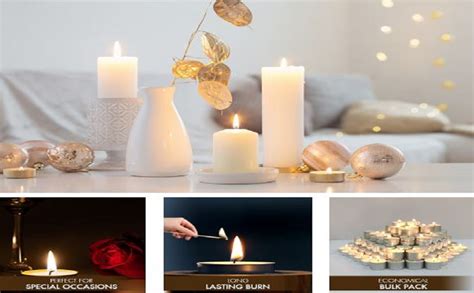 MoonShine - Premium Clear Cup Tealight Wax Candles | Smokeless, Long ...