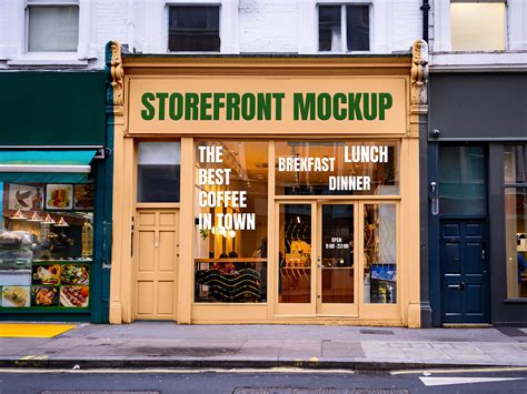 Ecke-Storefront-Branding-Mockup | Kostenlose PSD-Vorlagen