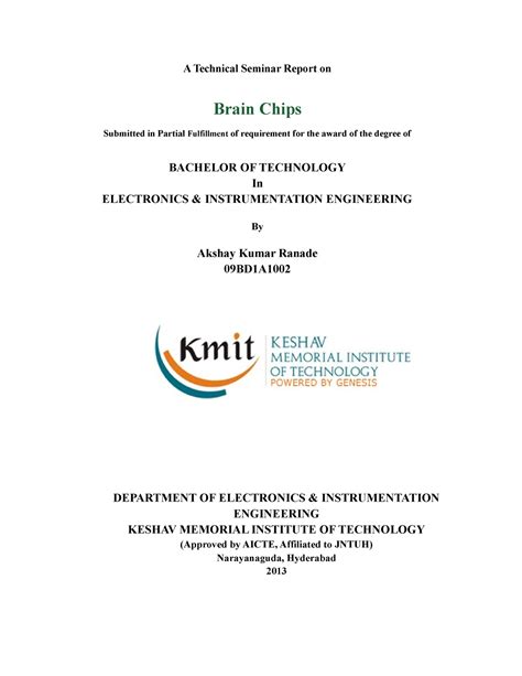 Report- Brain Chips - A Technical Seminar Report on Brain Chips ...