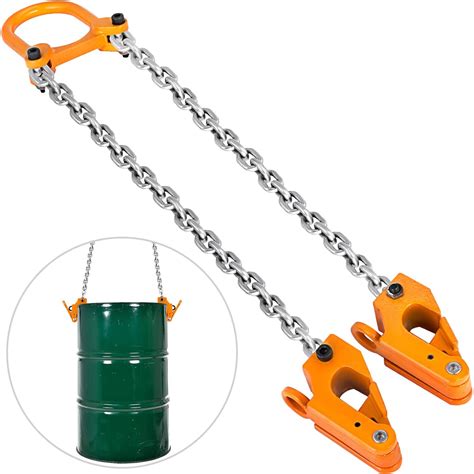 Mophorn Drum Lifter 2000 lbs Capacity Orange Chain Drum Lifter Lifting ...