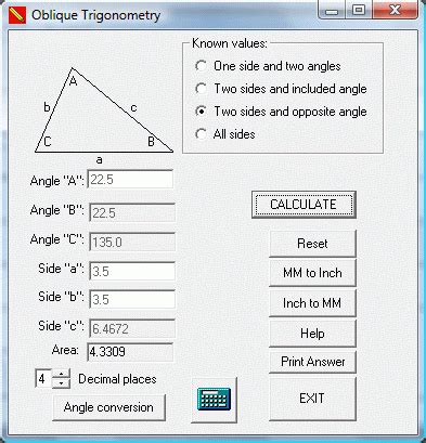 Trigonometry Calculator by Trades Math Calculator