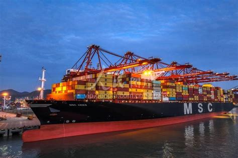 宁波舟山港：大浦口码头再次刷新单船在港作业最多箱量-人民图片网